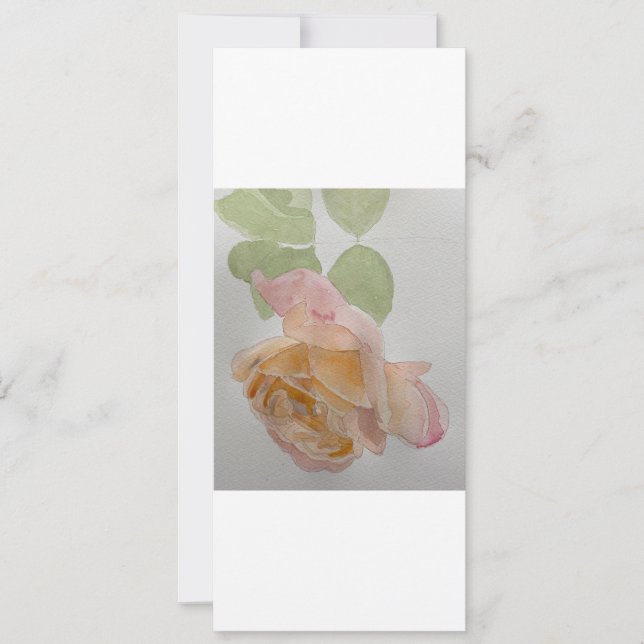 Carte Fleur Rose signet (Devant)