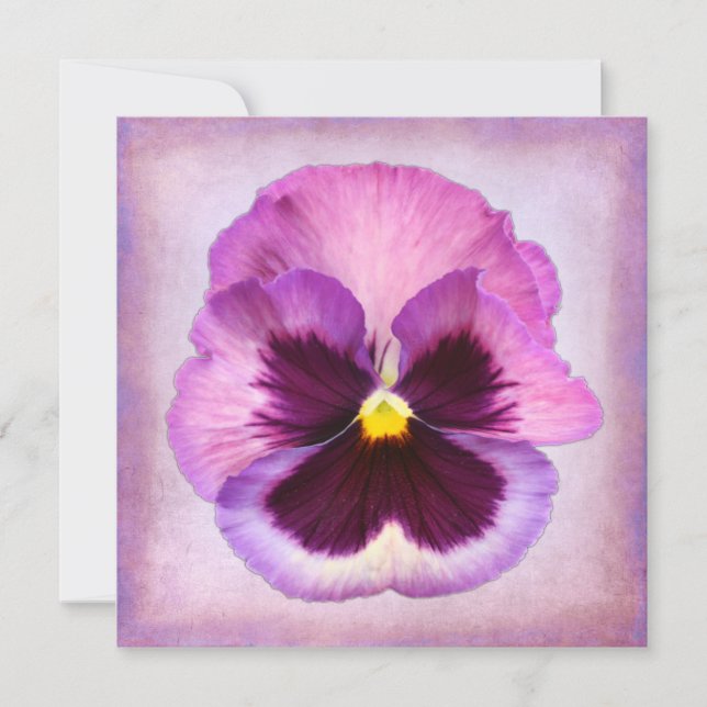 Carte Fleur rose violet (Devant)