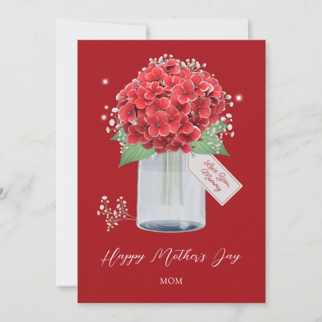Carte Fleur rouge Bonne fête des mères (Devant)