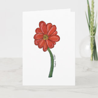 Carte Fleur rouge vide