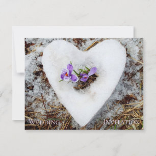 Carte Fleur rustique moderne élégante Mariage d'hiver du
