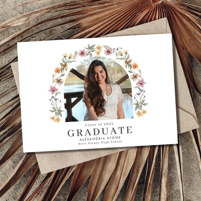 Carte Fleur sauvage Boho Girl Lycée (Créateur téléchargé)