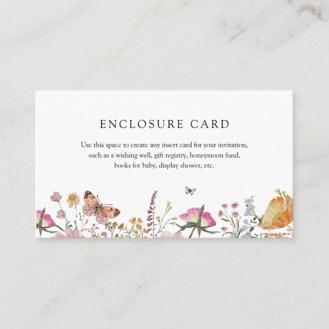 Carte fleur sauvage et Papillons (Devant)