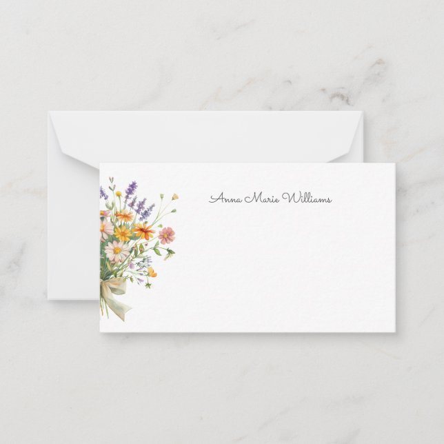 Carte fleur sauvage Floral Bouquet Note (Devant)