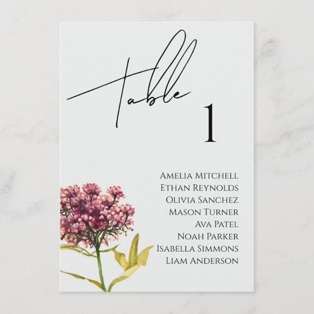 Carte fleur sauvage Mariage (Devant)