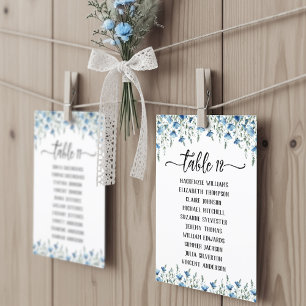 Carte Fleur sauvage Mariage Boho Bleu Carte de siè