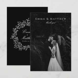 Carte Fleur sauvage Merci de prés foncé et élégant