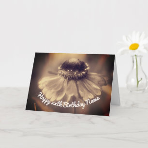Carte Fleur Sepia Zinnia Anniversaire personnalisé