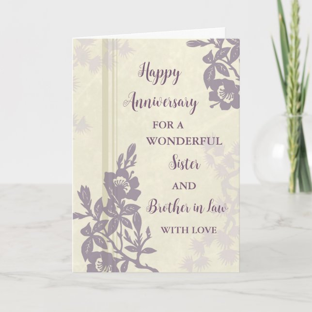 Carte Fleur soeur et frère en droit Anniversaire (Devant)