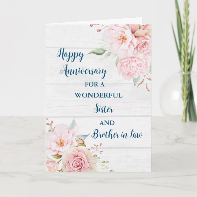 Carte Fleur soeur et frère en droit Anniversaire (Devant)