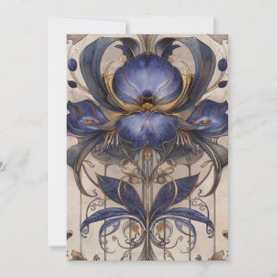 Carte Fleur Type Iris Whimsical Illustration Hello Flat