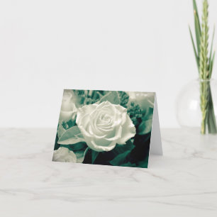 Carte Fleur vintage Florale Blanche Rose - Amour, Bonjou