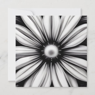 Carte Fleur Vintage noire et blanche