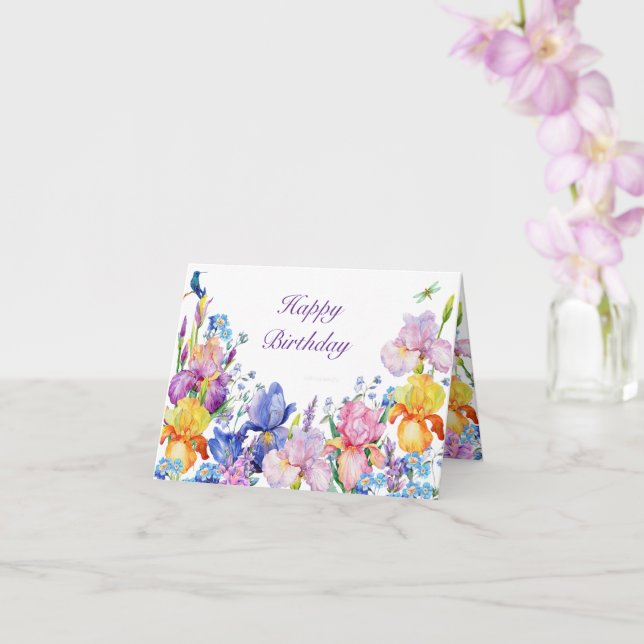 Carte Fleur violette de jardin en fleurs (Orchidée)