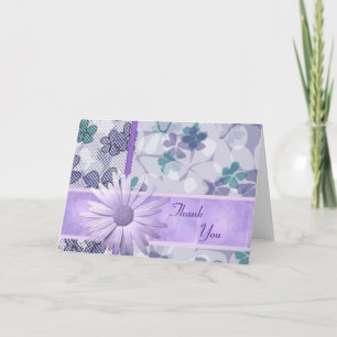 Carte Fleur violette imprimé heureux anniversaire