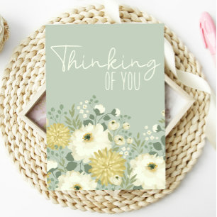 Carte Fleurie Blanche Jardin Pastel Pensée pour Vo