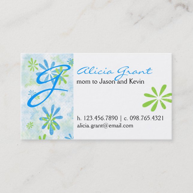 Carte fleurie de maman (Devant)