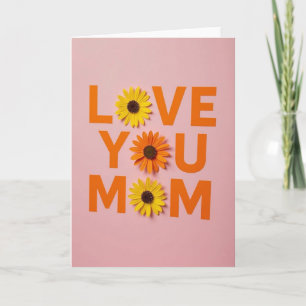 Carte Fleurie Rose Je T'Aime Maman