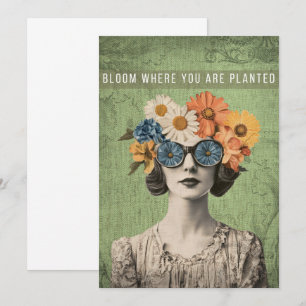 Carte Fleuron où planté Surreal Flower Woman