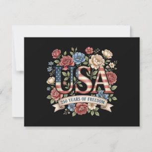 Carte Fleurs 250 Ans Anniversaire Amérique USA 250e Bi