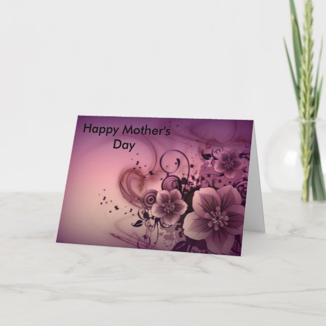 Carte Fleurs Abstraites roses (Devant)