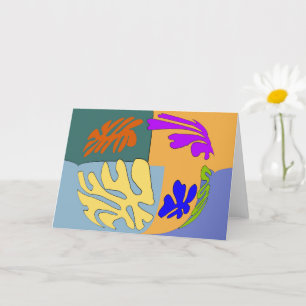 Carte Fleurs Abstraites, style Matisse