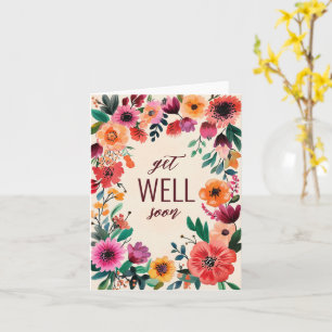 Carte Fleurs aquarelles audacieuses SUR COMMANDE BIENTÔT