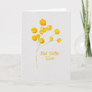 Carte Fleurs Aquarelles Jaune Clair Meilleurs Vœux de Gu