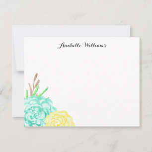 Carte Fleurs aquarelles peintes à la main personnalisées