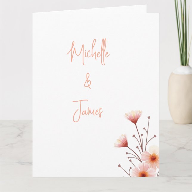 Carte Fleurs aquarelles professionnelles tendance (Devant)