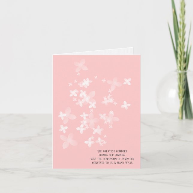 Carte fleurs blanches opaques sympathie merci (Devant)