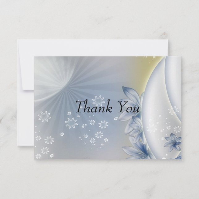 Carte Fleurs Bleues Mercis (Devant)