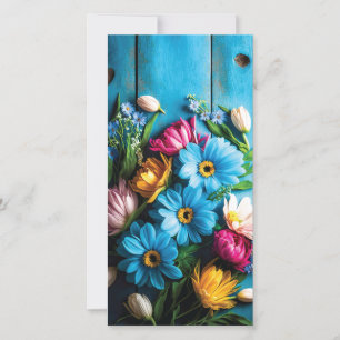 Carte Fleurs colorées