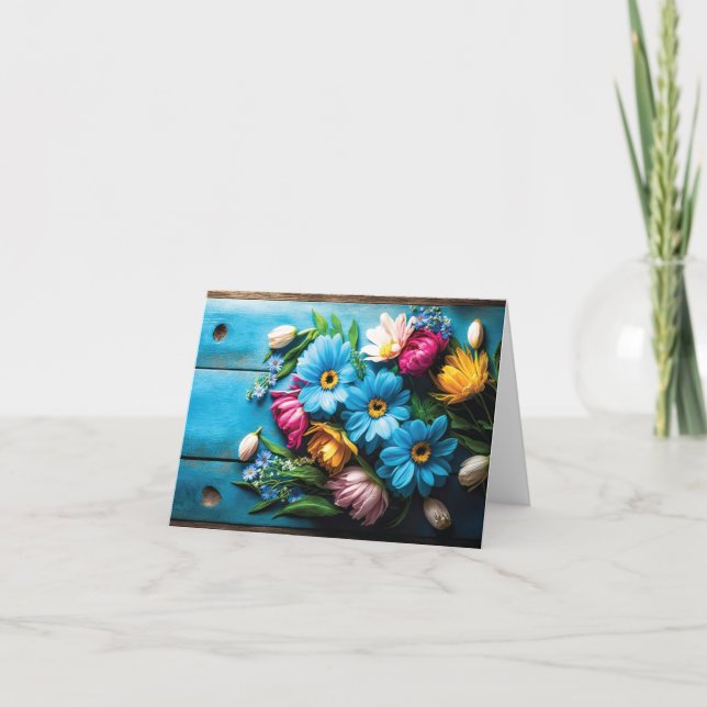 Carte Fleurs colorées (Devant)