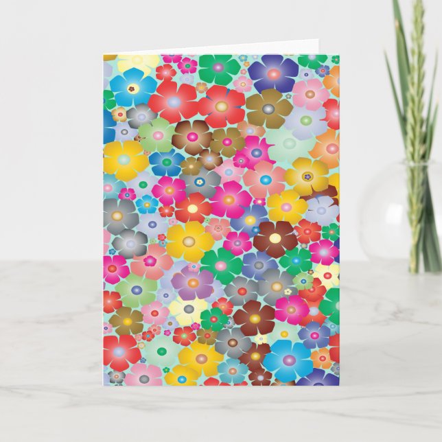 Carte Fleurs colorées (Devant)