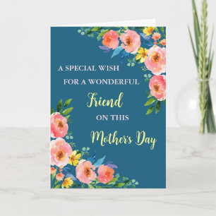 Carte Fleurs colorées Ami Bonne fête des mères