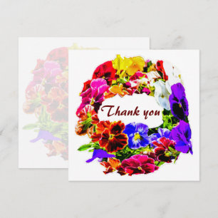 Carte Fleurs colorées en Pansy