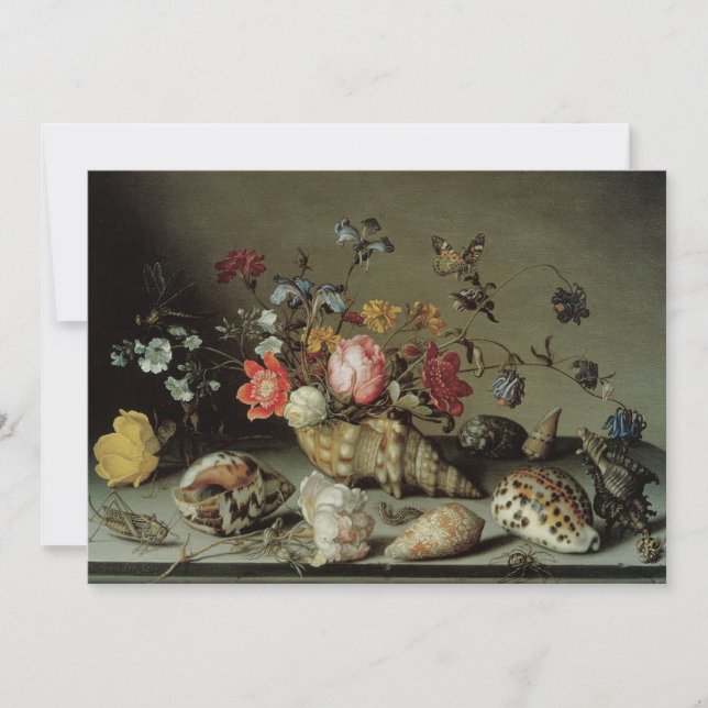 Carte Fleurs, coquilles et insectes Balthasar van der As (Devant)