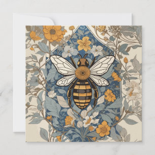Carte Fleurs d'abeilles vintages et sauvages
