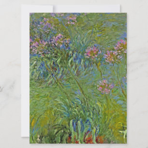 Carte Fleurs d'Agapanthus (par Claude Monet)