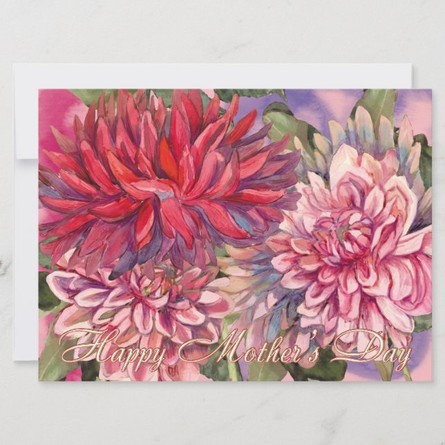 Carte fleurs dahlias (Devant)