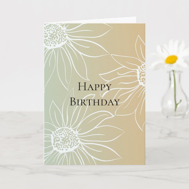 Carte Fleurs d'anniversaire Blancs Marguerites Blanches  (Petite plante)