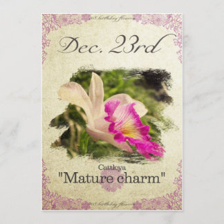 Carte Fleurs d'anniversaire le Décembre 23 "Cattleya"