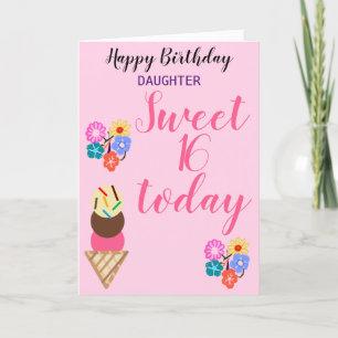 Carte Fleurs d'anniversaire pour fille de TOUS ÂGES doux