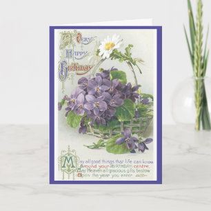 Carte Fleurs d'anniversaire vintages