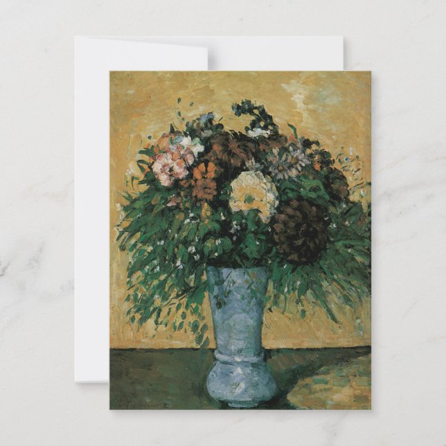 Carte Fleurs dans un Vase Bleu par Paul Cezanne Art Vint (Devant)