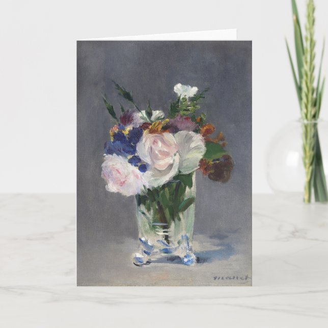 Carte Fleurs dans un vase de cristal | Édouard Manet (Devant)