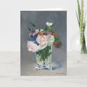 Carte Fleurs dans un Vase de cristal Manet Impressionnis