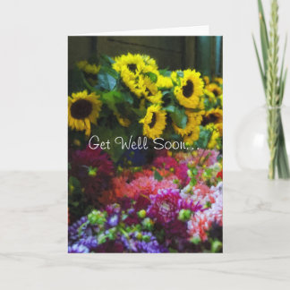 Carte Fleurs d'aquarelle - Allez-y bientôt