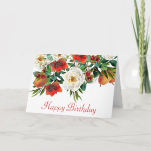 Carte Fleurs d'aquarelle, baies et fruits